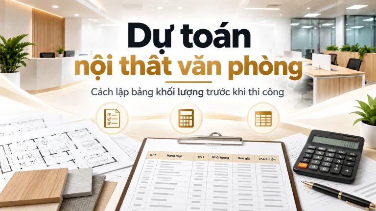 Dự toán nội thất văn phòng và bảng khối lượng trước khi thi công